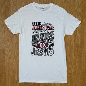 “Never Underestimate a Mckendree” Christian T-Shirt - Blood of Jesus Delta Pro